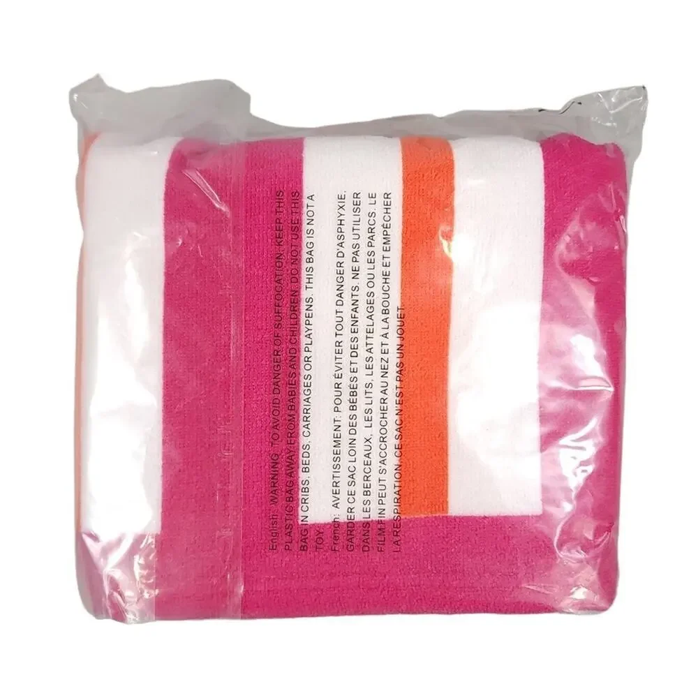 Beach Riot Beach Club Beach Towel Pink White Orange Stripe
